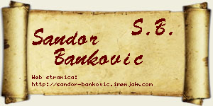 Šandor Banković vizit kartica